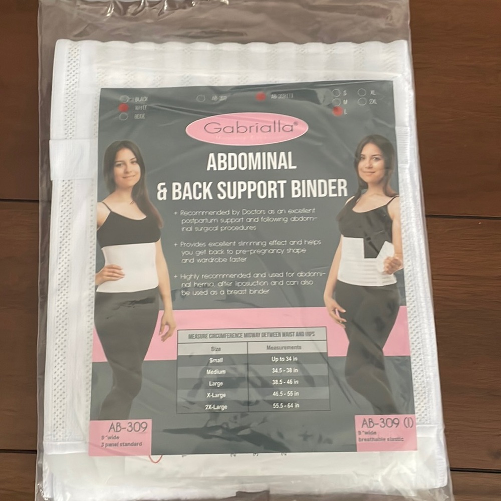 New in package Gabriala Abdominal and Back Support LARGE